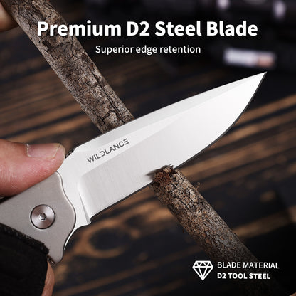 Ti-Surge | Button Lock | D2 Blade & Titanium Handle | TPK-01