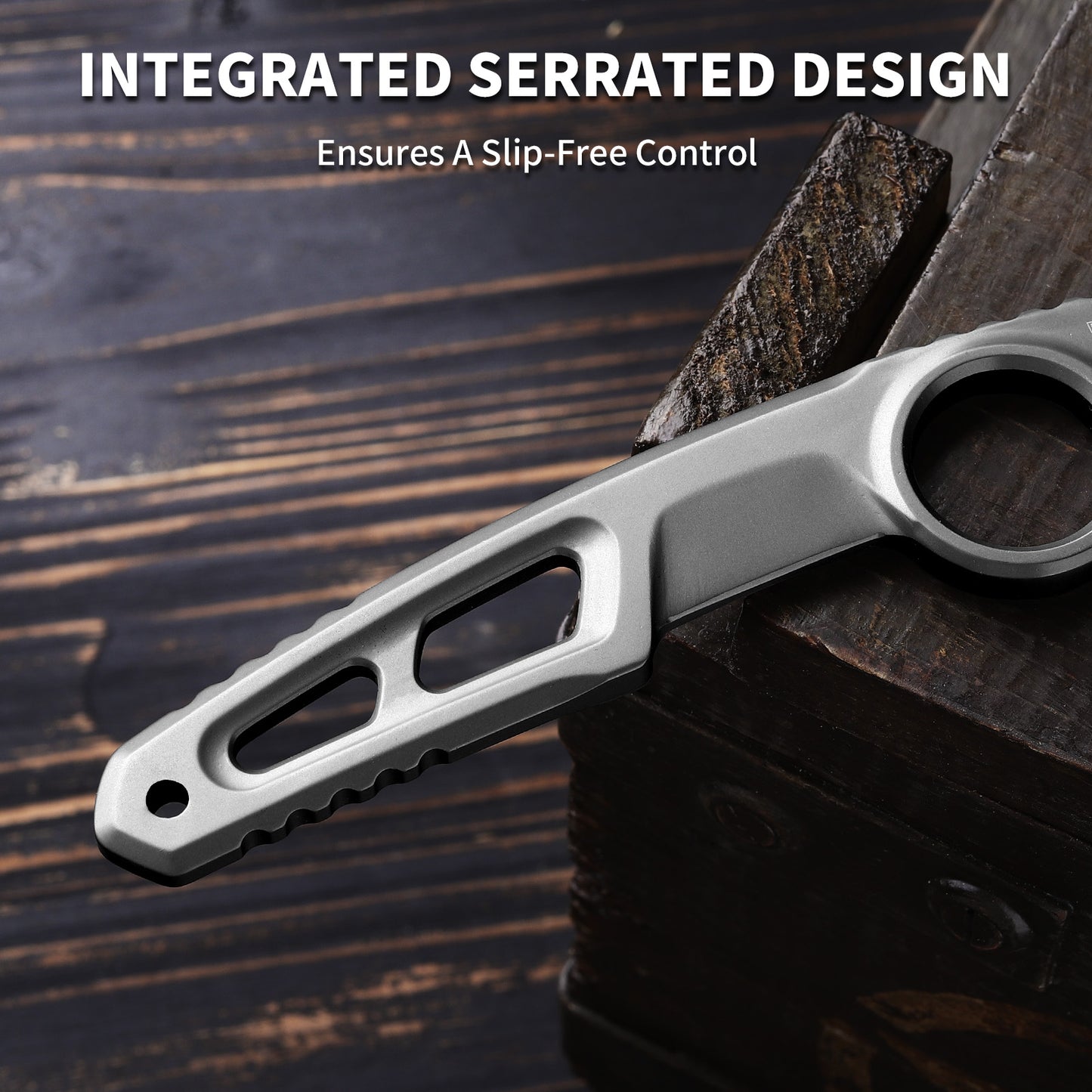 Ferren | Full Tang DC53 Blade | Titanium PVD Finish | Kydex Sheath | IB-02