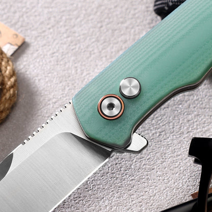 Vesta | Button Lock | D2 Blade & G10 Handle | VE-02
