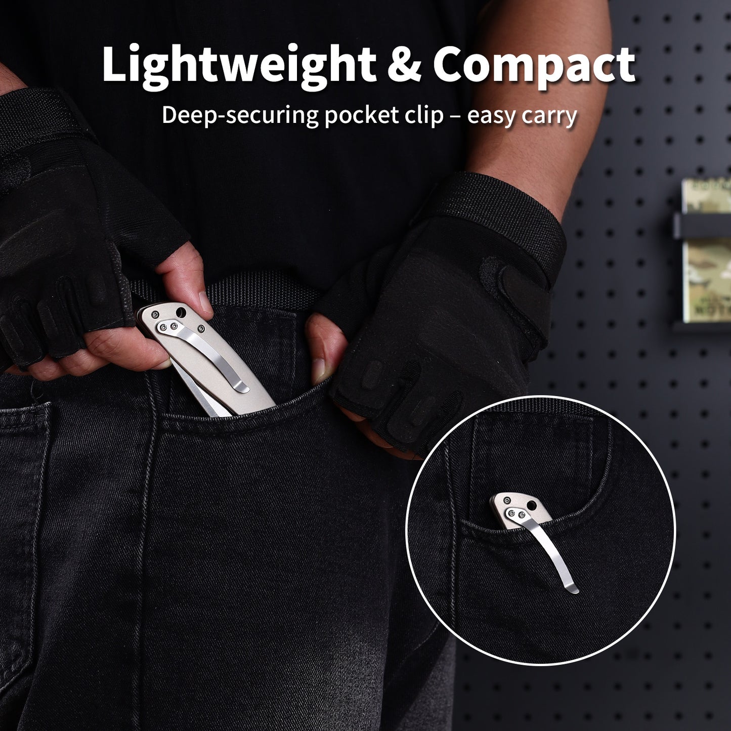 Ti-Surge | Button Lock | D2 Blade & Titanium Handle | TPK-01