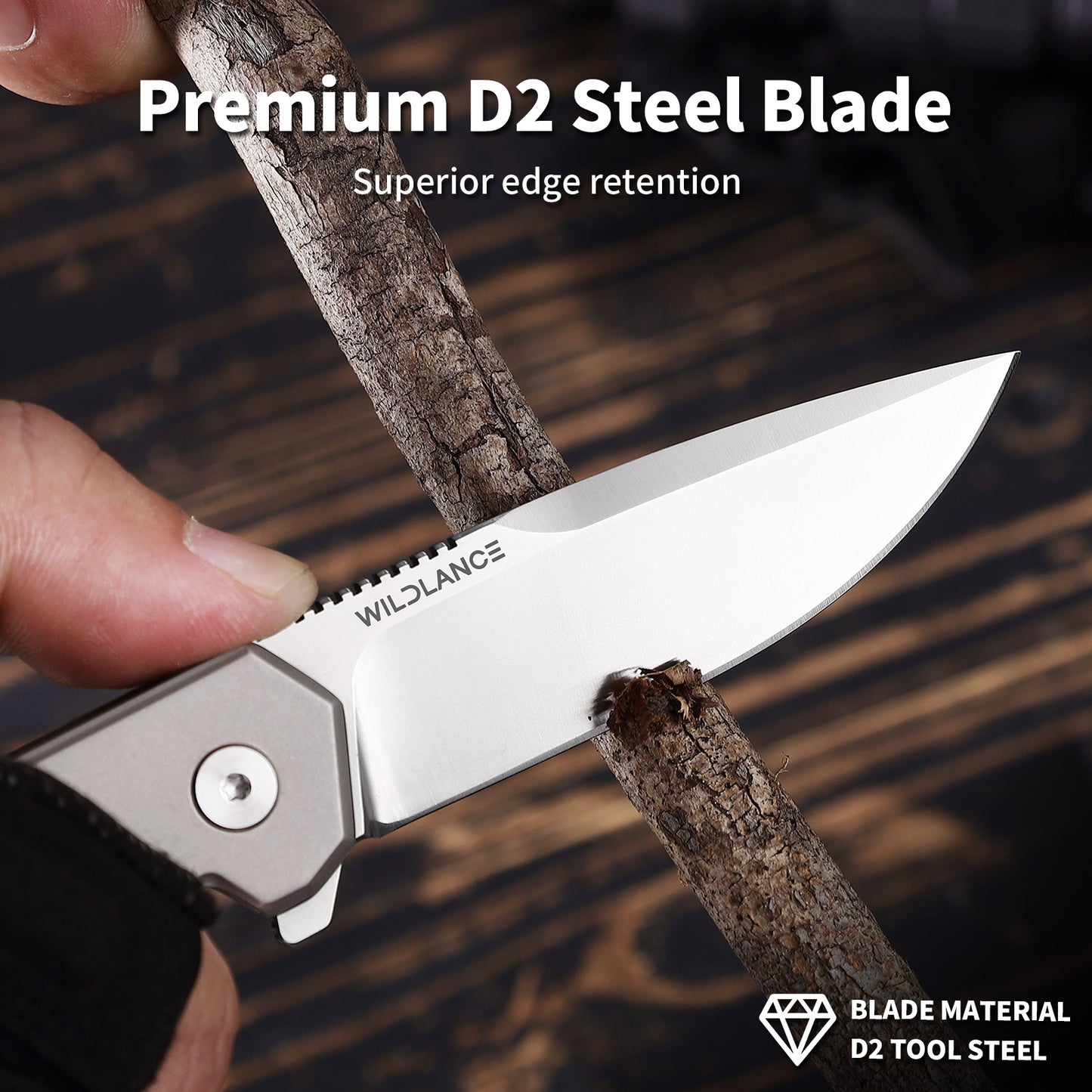 Ti-Swash | Button Lock | D2 Blade & Titanium Handle | TPK-04