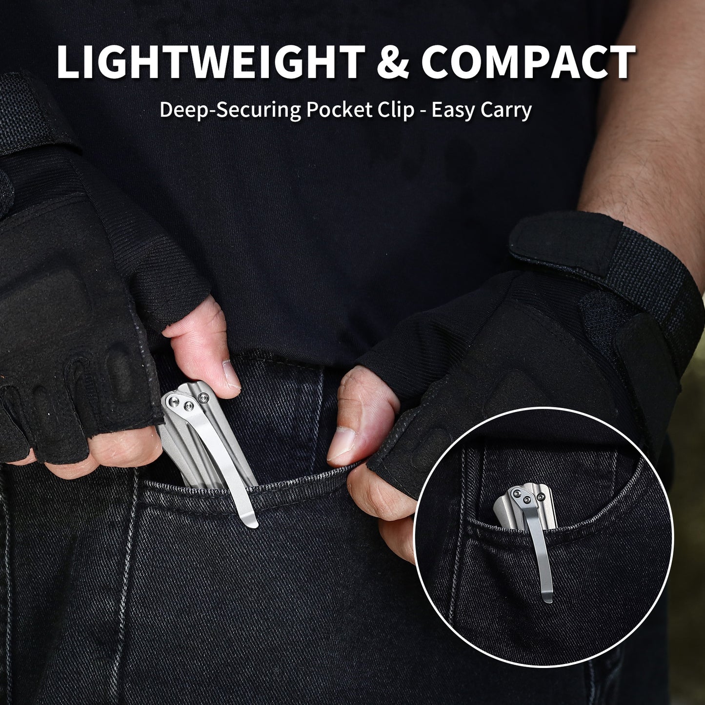 Ti-Flow | Button Lock | D2 Blade & Titanium Handle | TA-02