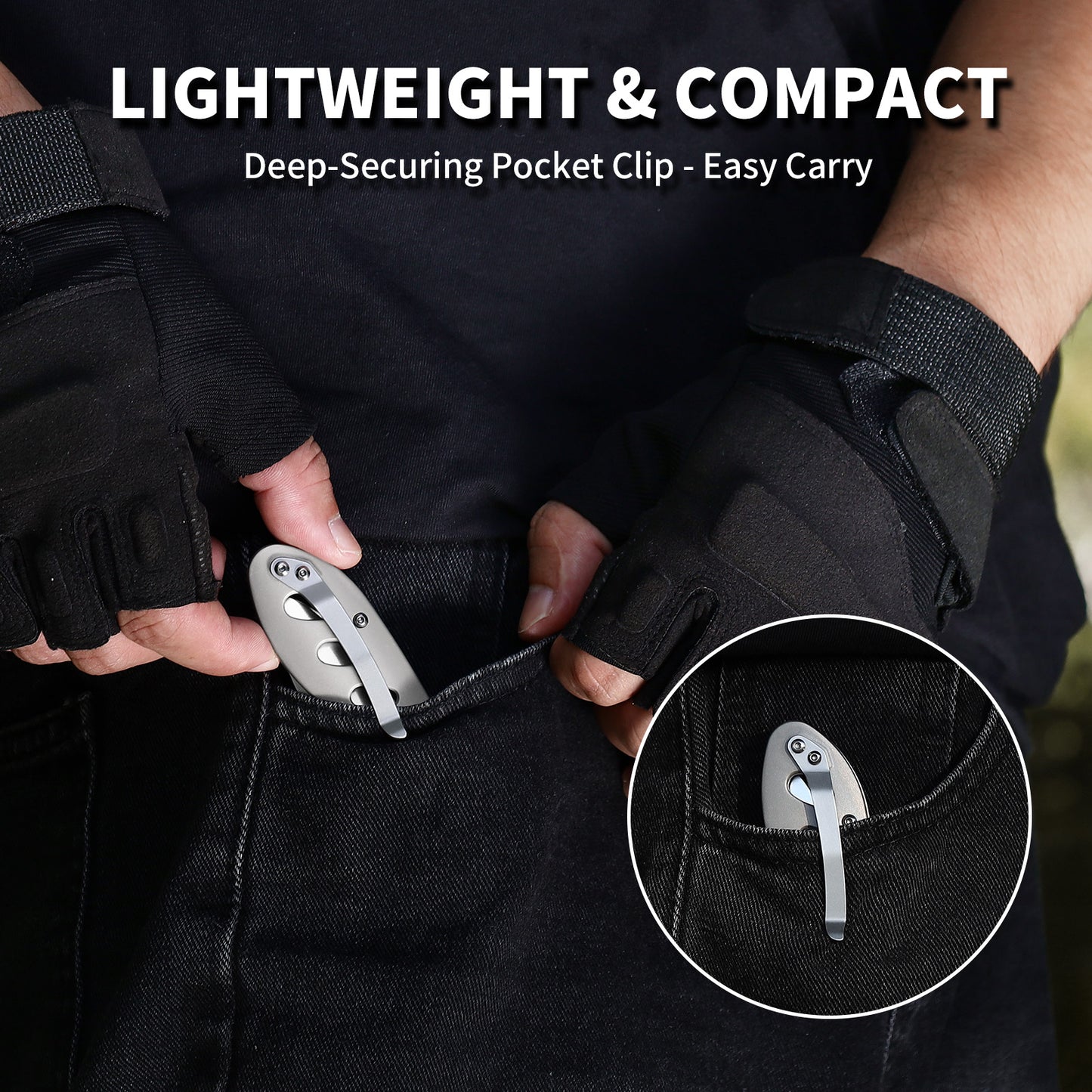 Ti-Flash | Button Lock | D2 Blade & Titanium Handle | TA-03
