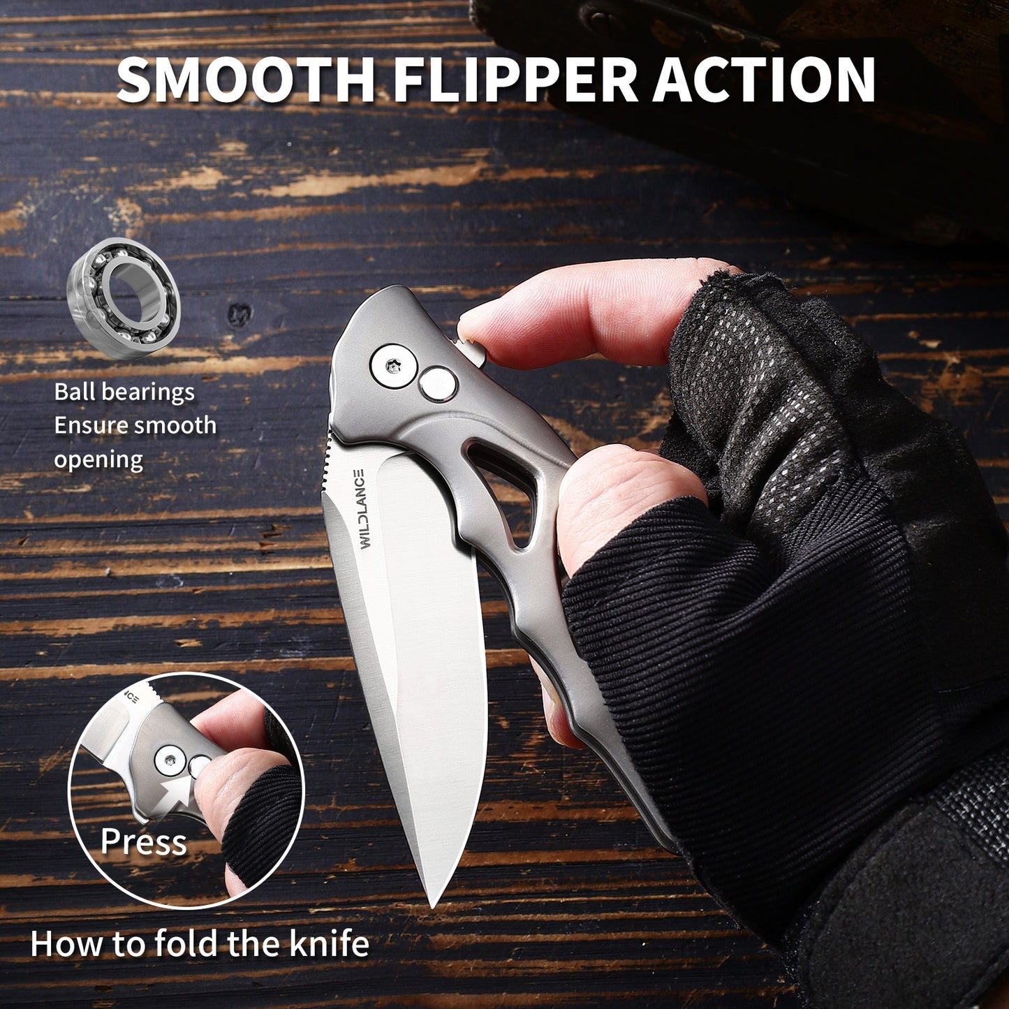 Ti-Drift | Button Lock | D2 Blade & Titanium Handle | TA-01