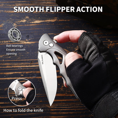 Ti-Drift | Button Lock | D2 Blade & Titanium Handle | TA-01