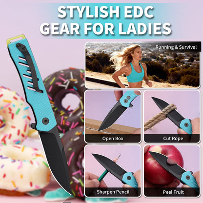 Azul | Button Lock | D2 Blade & Tiffany Blue G10 Handle | AZUL-01