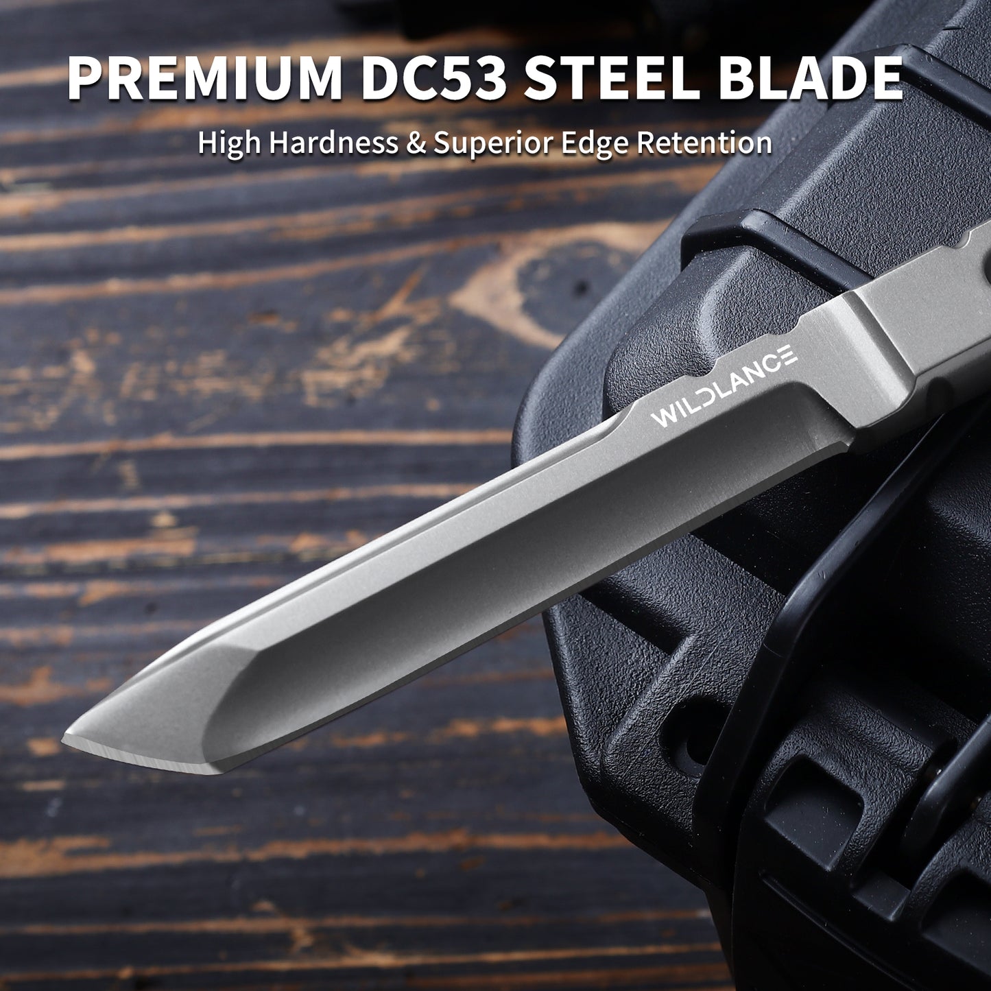 Tempus | Full Tang DC53 Blade | Titanium PVD Finish | Kydex Sheath | BS-03