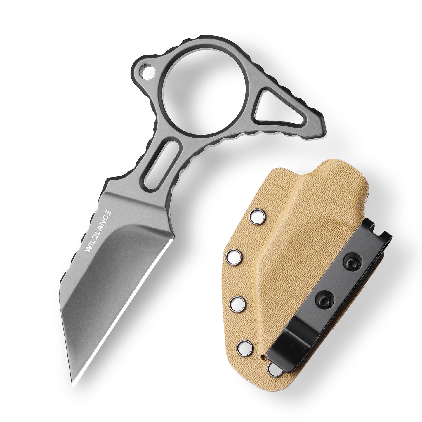 Draxium | Full Tang DC53 Blade | Titanium PVD Finish | Kydex Sheath | IB-04
