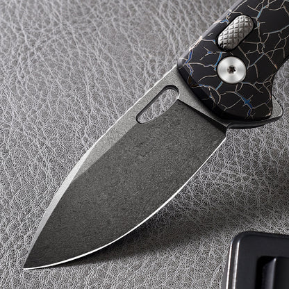 Pallas | Top Liner Lock | D2 Blade & Cracked Ice Titanium Handle | PA-03
