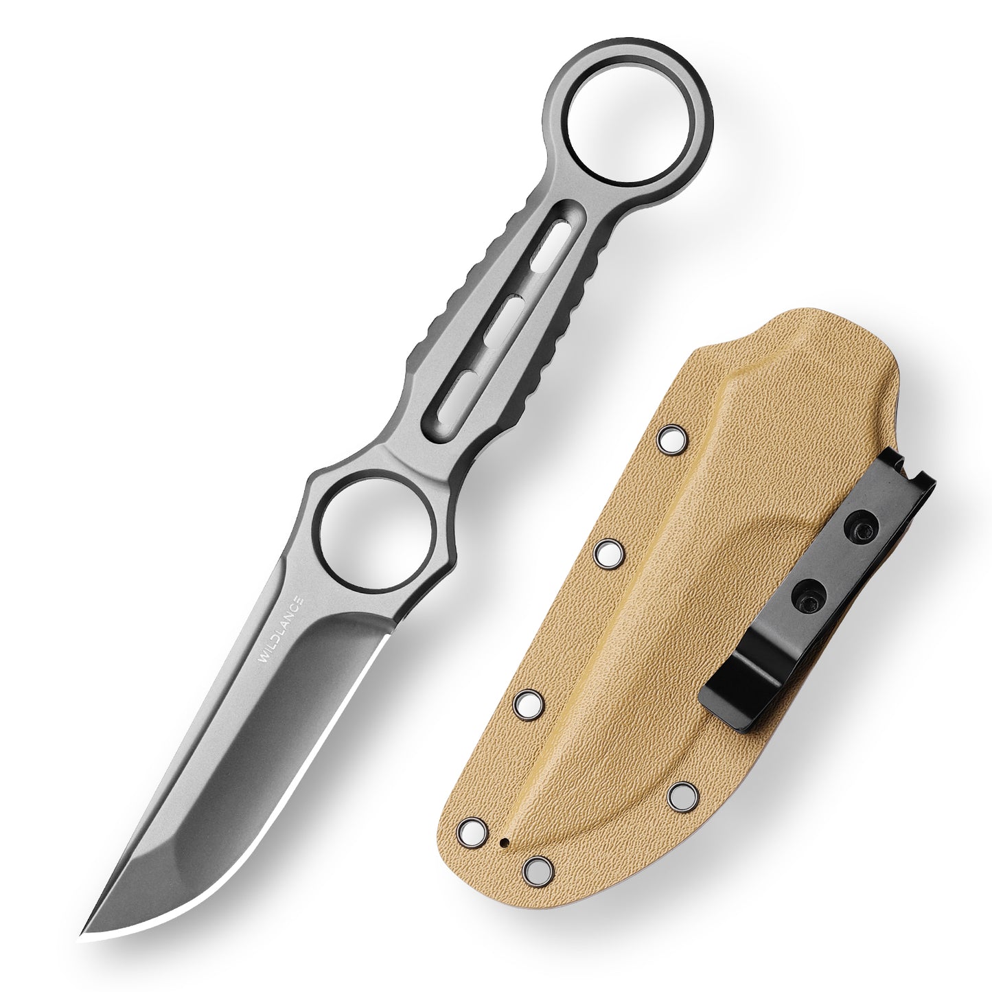 Quorix | Full Tang DC53 Blade | Titanium PVD Finish | Kydex Sheath | IB-01