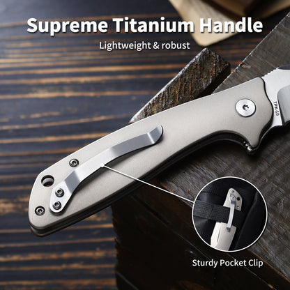 Ti-Surge | Button Lock | D2 Blade & Titanium Handle | TPK-01