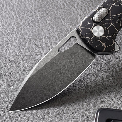 Pallas | Top Liner Lock | D2 Blade & Cracked Ice Titanium Handle | PA-04