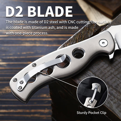 Torrent | Button Lock | D2 Blade & Titanium Handle | TPK-03