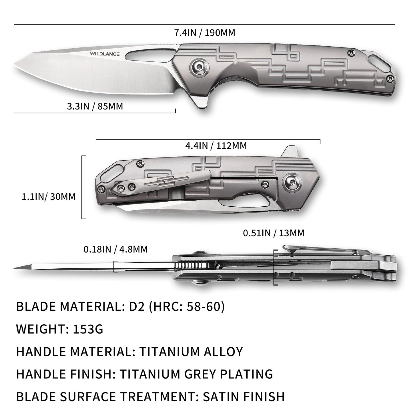 Vertex | Frame Lock | D2 Blade & Titanium Handle | PK-01