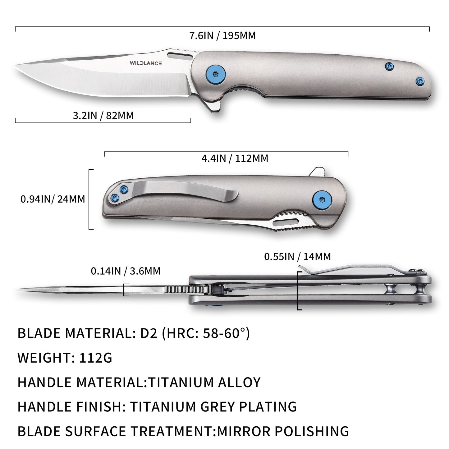 Aurex | Liner Lock | D2 Blade & Titanium Handle | PK-02