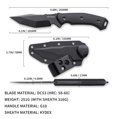 Tecton | DC53 Blade & Black G10 Handle | Black Titanium PVD | FB-01