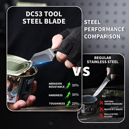 Draxium | Full Tang DC53 Blade | Titanium PVD Finish | Kydex Sheath | IB-04