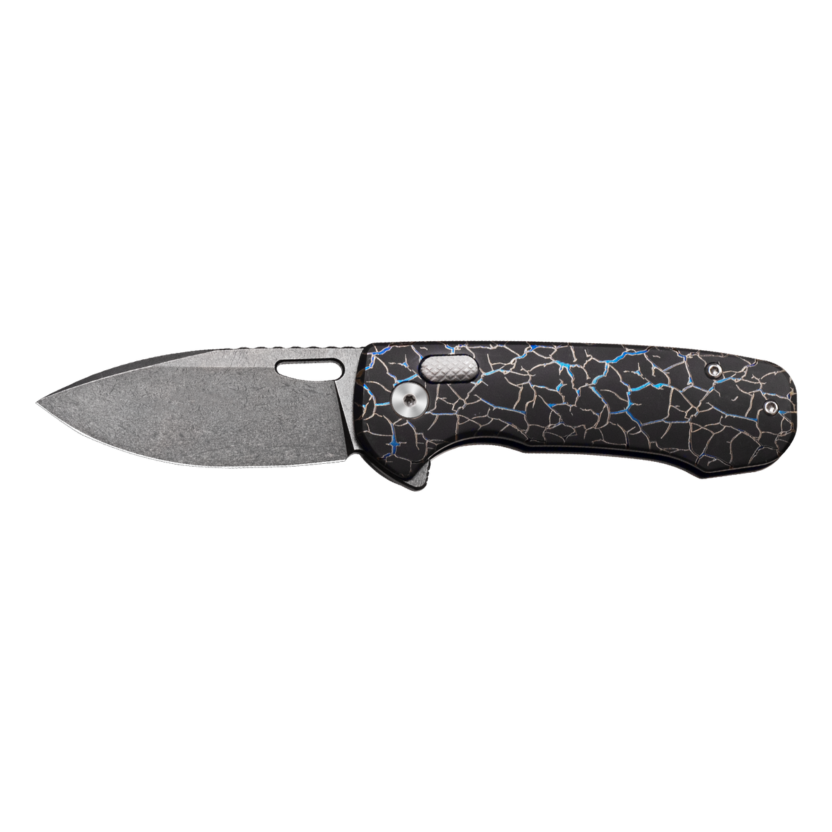 Pallas | Top Liner Lock | D2 Blade & Cracked Ice Titanium Handle | PA-03