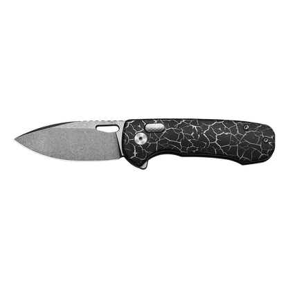 Pallas | Top Liner Lock | D2 Blade & Cracked Ice Titanium Handle | PA-04