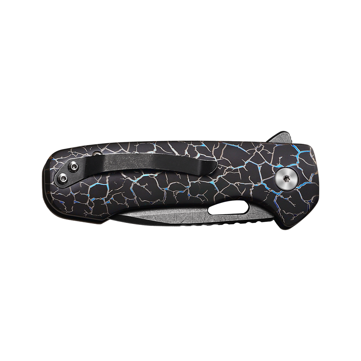 Pallas | Top Liner Lock | D2 Blade & Cracked Ice Titanium Handle | PA-03
