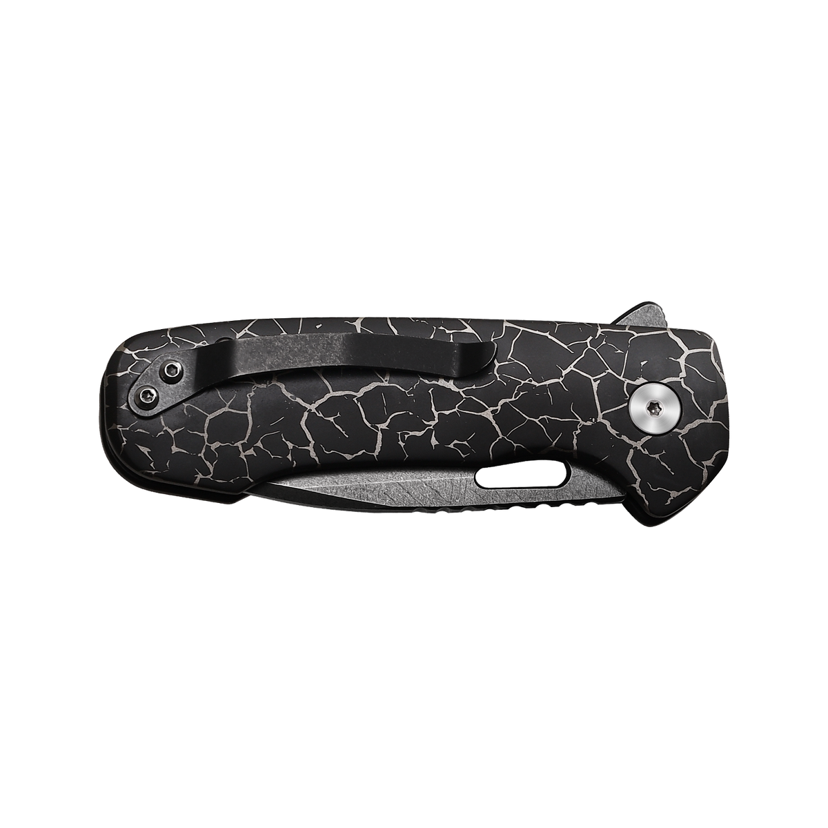 Pallas | Top Liner Lock | D2 Blade & Cracked Ice Titanium Handle | PA-04