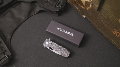 Pallas | Top Liner Lock | D2 Blade & Cracked Ice Titanium Handle | PA-03